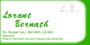 lorant bernath business card